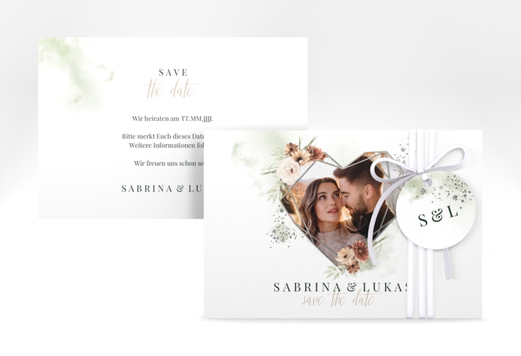Save the Date-Karte Odeur A6 Karte quer silber