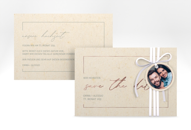 Save the Date-Karte Simple Line A6 Karte quer rosegold