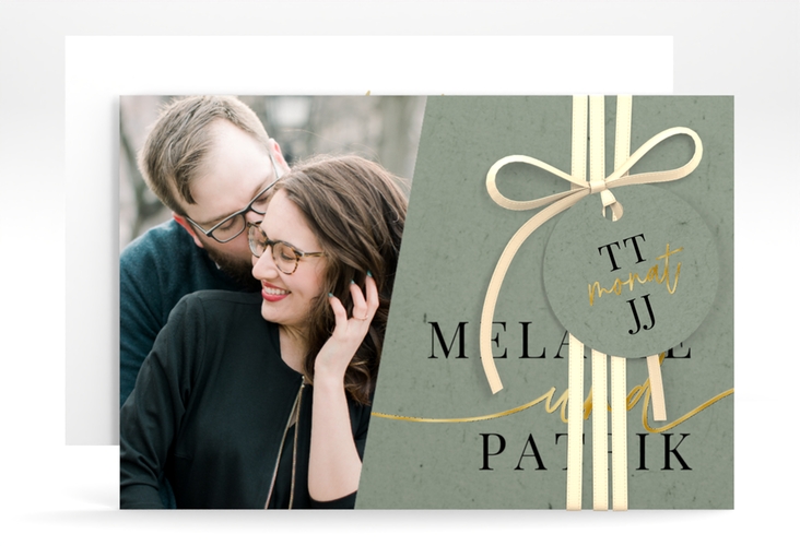 Save the Date-Karte Leichtigkeit A6 Karte quer gold