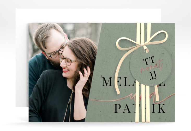 Save the Date-Karte Leichtigkeit A6 Karte quer rosegold