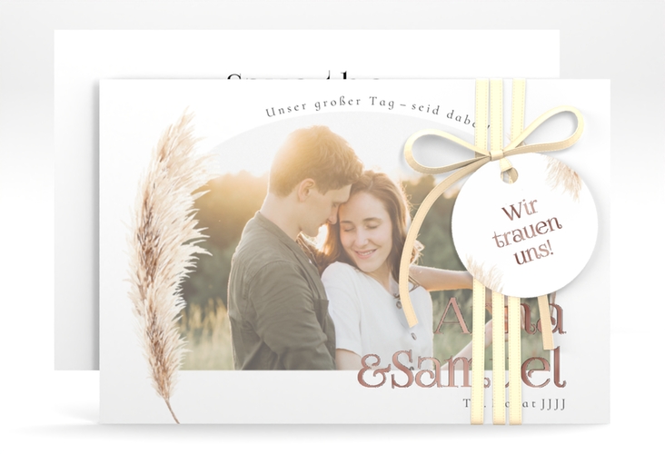 Save the Date-Karte Boholove A6 Karte quer rosegold