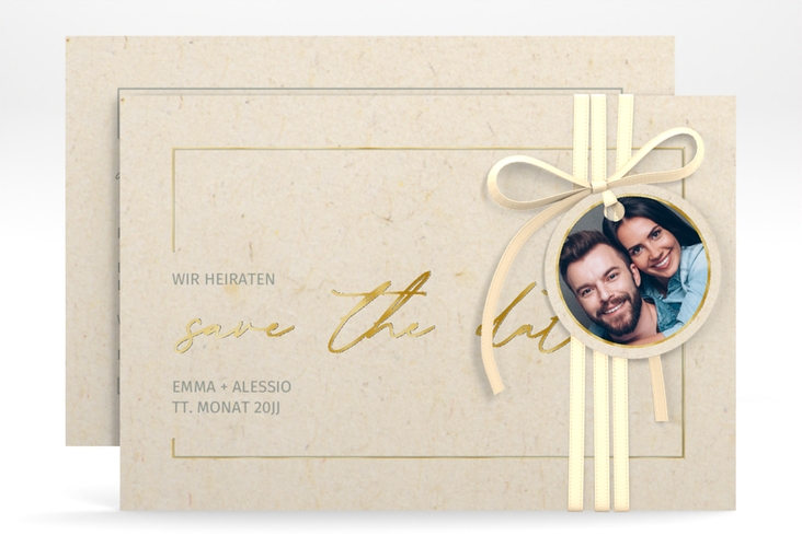 Save the Date-Karte Simple Line A6 Karte quer gold