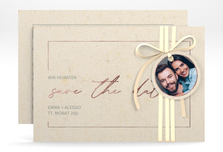 Save the Date-Karte Simple Line A6 Karte quer rosegold