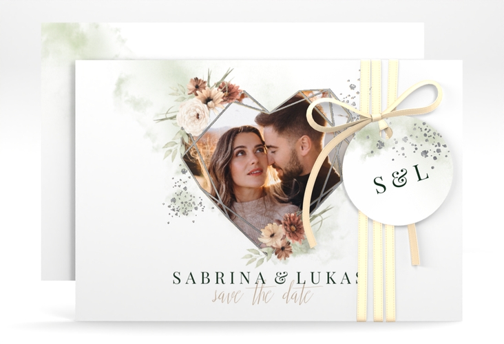 Save the Date-Karte Odeur A6 Karte quer silber