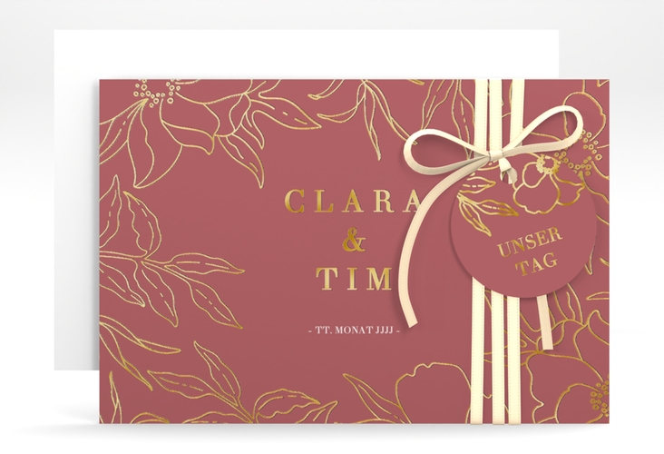 Save the Date-Karte Contour A6 Karte quer gold