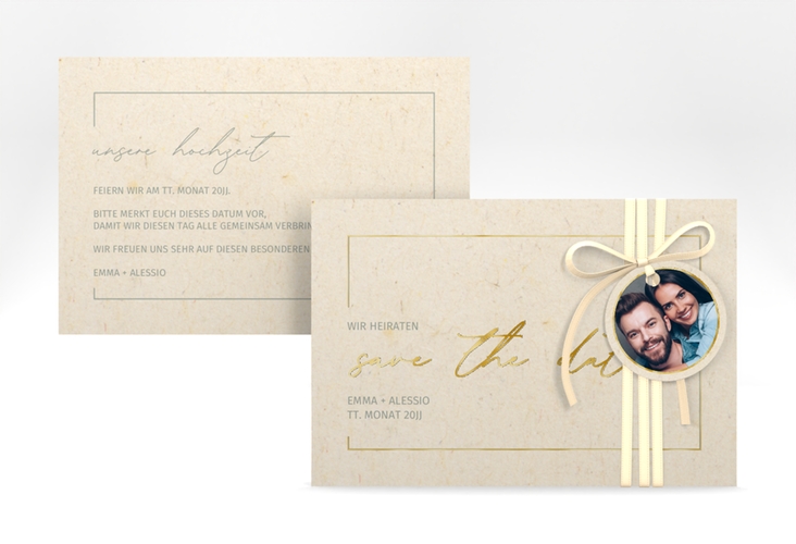 Save the Date-Karte Simple Line A6 Karte quer gold