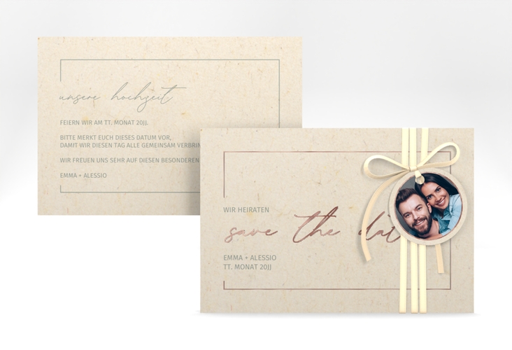 Save the Date-Karte Simple Line A6 Karte quer rosegold