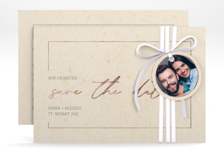 Save the Date-Karte Simple Line A6 Karte quer rosegold