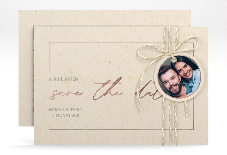 Save the Date-Karte Simple Line A6 Karte quer rosegold