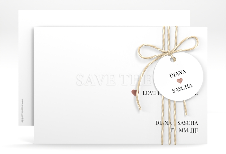 Save the Date-Karte Embossing A6 Karte quer rosegold