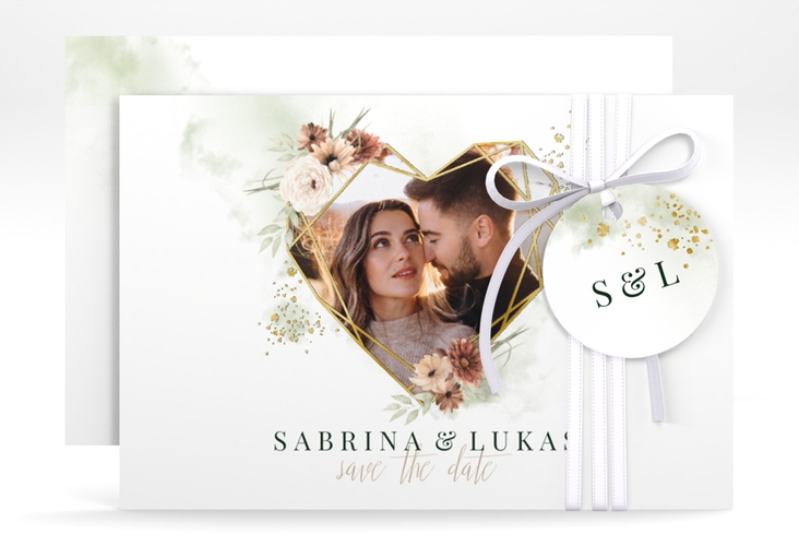 Save the Date-Karte Odeur A6 Karte quer gold