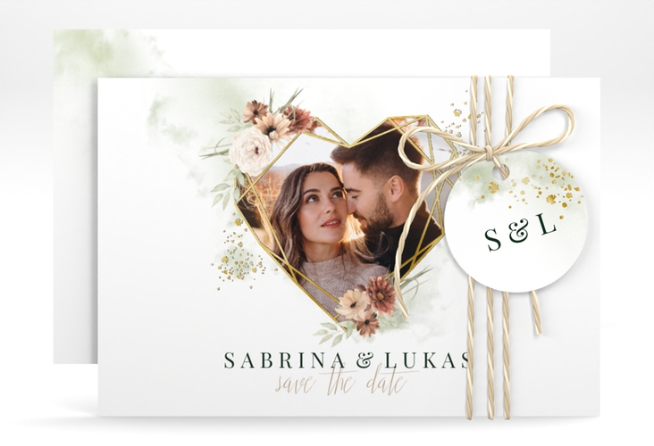 Save the Date-Karte Odeur A6 Karte quer gold