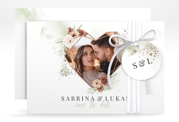 Save the Date-Karte Odeur A6 Karte quer rosegold