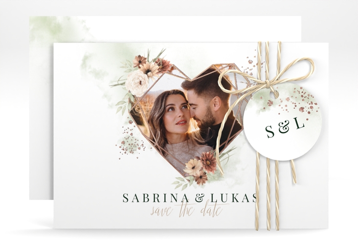 Save the Date-Karte Odeur A6 Karte quer rosegold