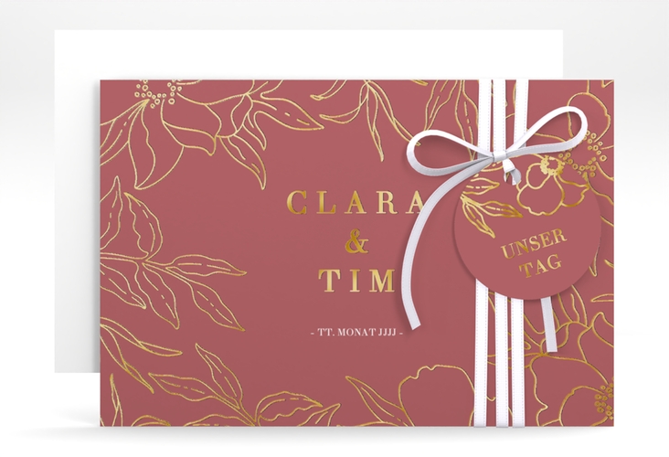 Save the Date-Karte Contour A6 Karte quer gold