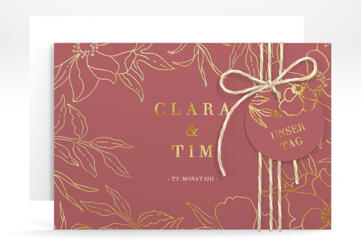 Save the Date-Karte Contour A6 Karte quer gold