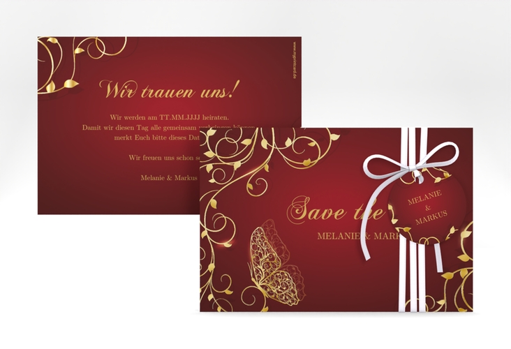 Save the Date-Karte Eternity A6 Karte quer gold