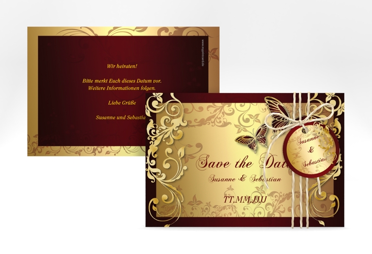Save the Date-Karte Hochzeit Toulouse A6 Karte quer gold