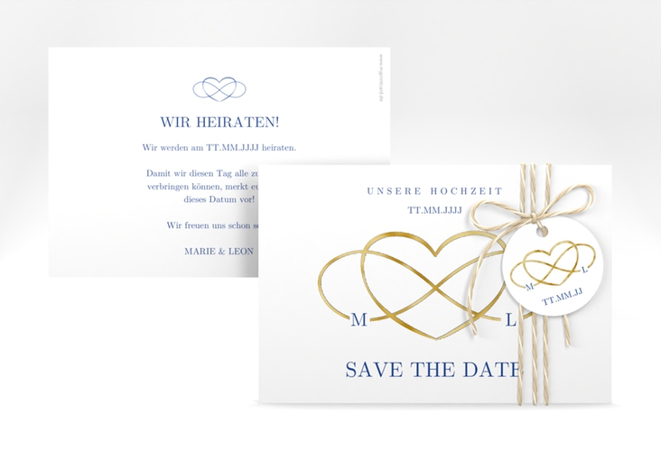 Save the Date-Karte Infinity A6 Karte quer gold