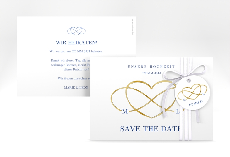 Save the Date-Karte Infinity A6 Karte quer gold