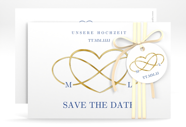 Save the Date-Karte Infinity A6 Karte quer gold