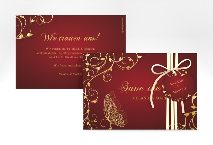 Save the Date-Karte Eternity A6 Karte quer gold