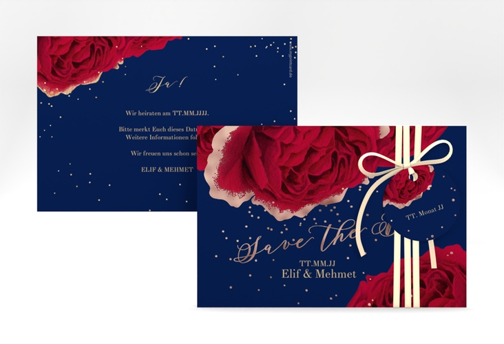 Save the Date-Karte Cherie A6 Karte quer rosegold