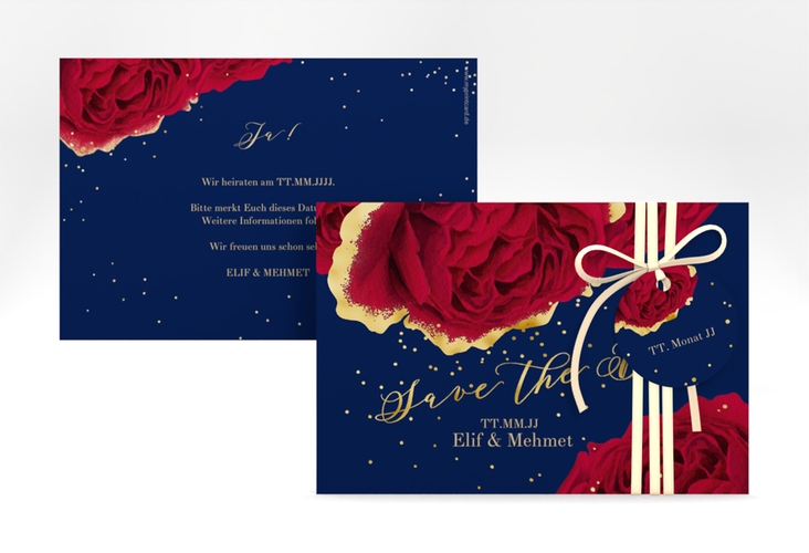 Save the Date-Karte Cherie A6 Karte quer gold