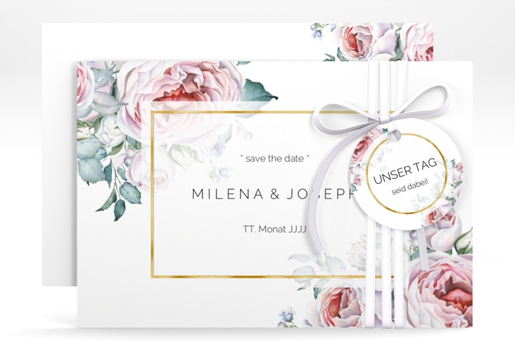Save the Date-Karte Embrace A6 Karte quer gold