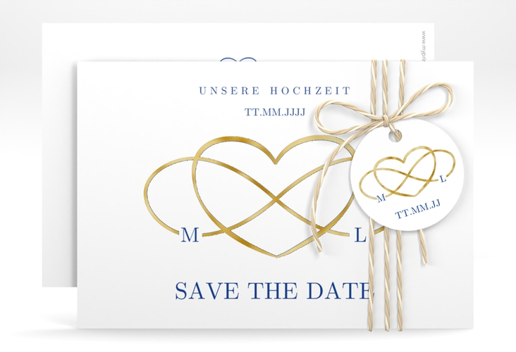 Save the Date-Karte Infinity A6 Karte quer gold