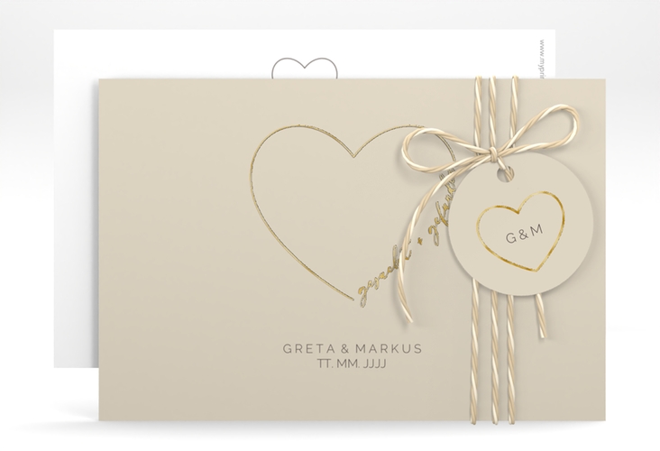 Save the Date-Karte Lebenstraum A6 Karte quer gold