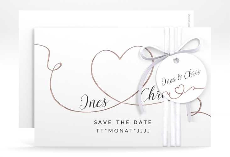 Save the Date-Karte Hochzeit Dolce A6 Karte quer rosegold