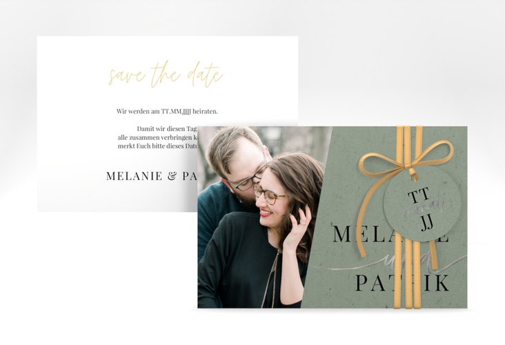 Save the Date-Karte Leichtigkeit A6 Karte quer silber