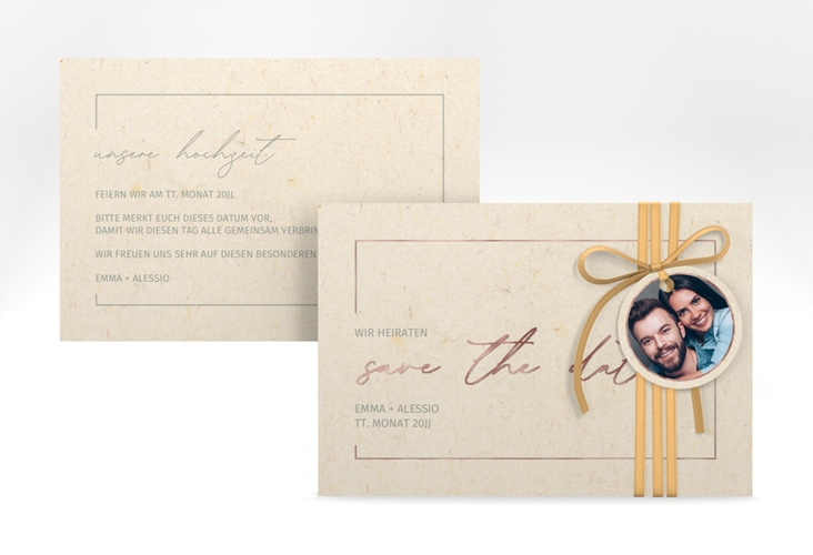 Save the Date-Karte Simple Line A6 Karte quer rosegold