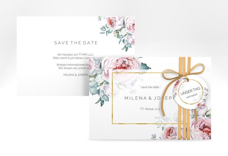 Save the Date-Karte Embrace A6 Karte quer gold