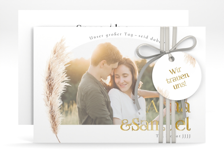 Save the Date-Karte Boholove A6 Karte quer gold