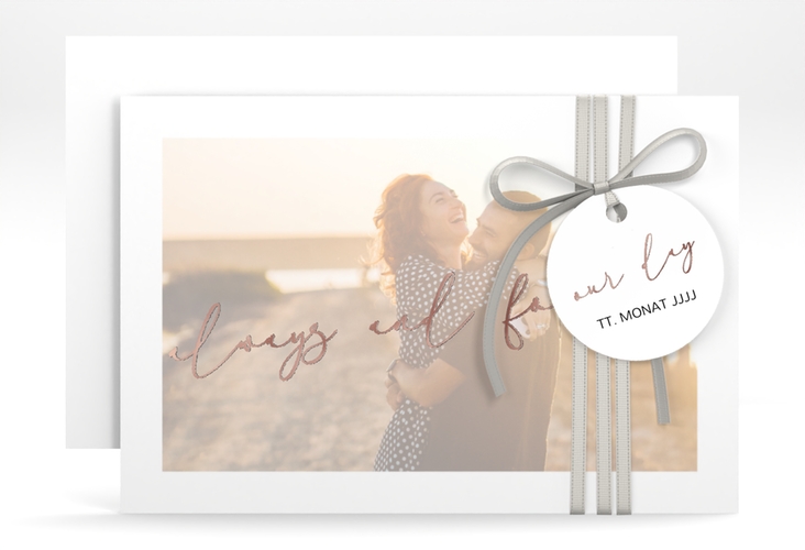 Save the Date-Karte Lucent A6 Karte quer rosegold