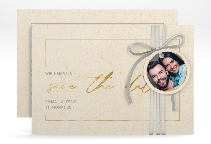 Save the Date-Karte Simple Line A6 Karte quer gold