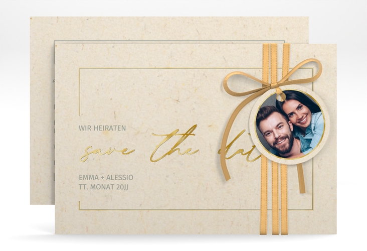 Save the Date-Karte Simple Line A6 Karte quer gold