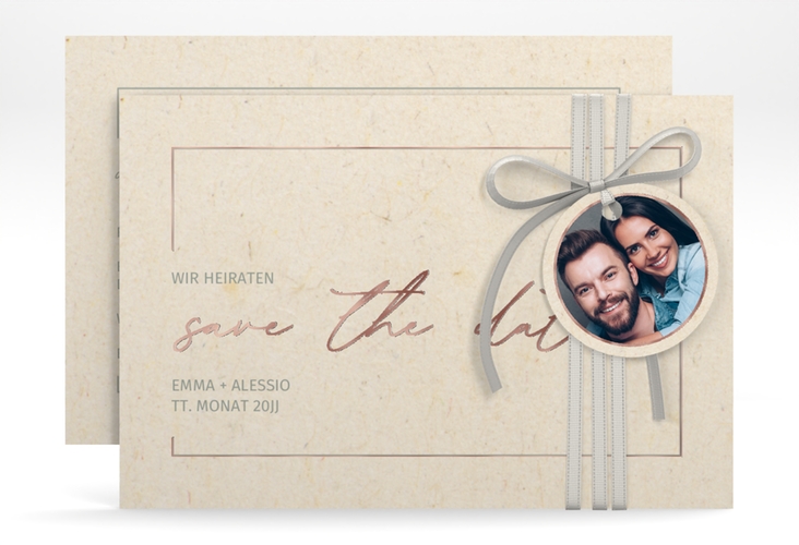 Save the Date-Karte Simple Line A6 Karte quer rosegold