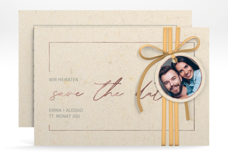 Save the Date-Karte Simple Line A6 Karte quer rosegold
