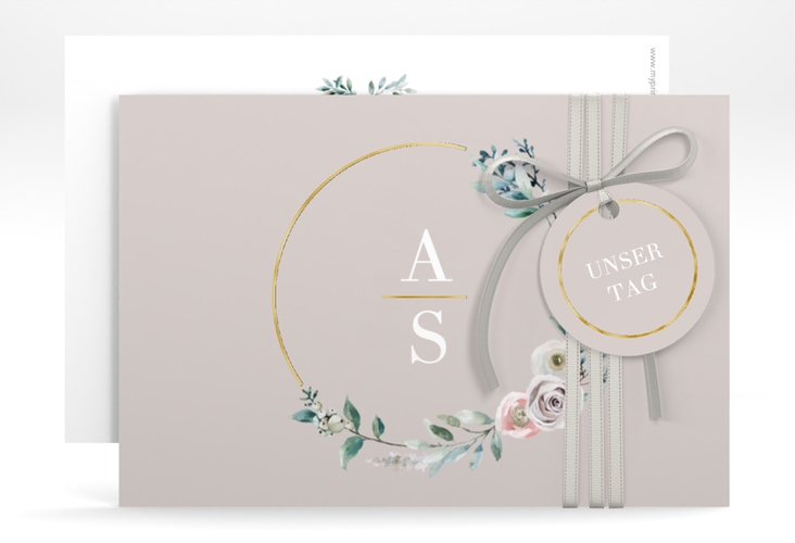 Save the Date-Karte Symphonie A6 Karte quer gold