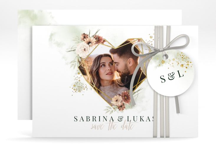 Save the Date-Karte Odeur A6 Karte quer gold