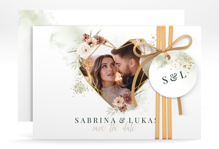 Save the Date-Karte Odeur A6 Karte quer gold