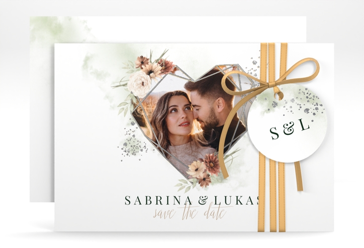 Save the Date-Karte Odeur A6 Karte quer silber