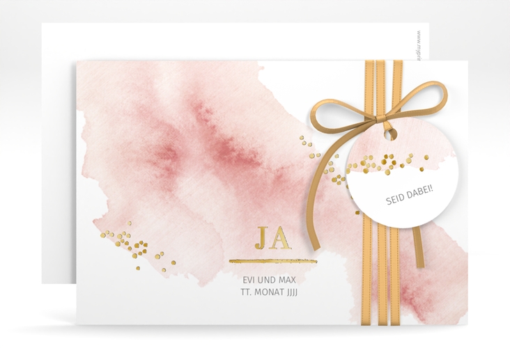 Save the Date-Karte Pastell A6 Karte quer gold