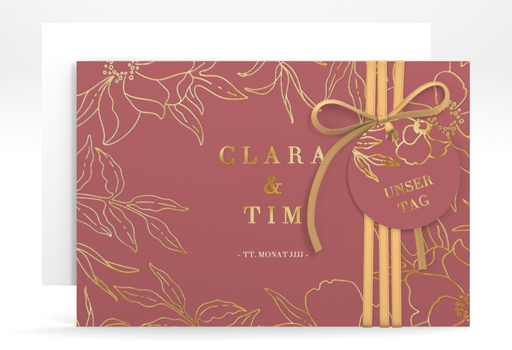 Save the Date-Karte Contour A6 Karte quer gold