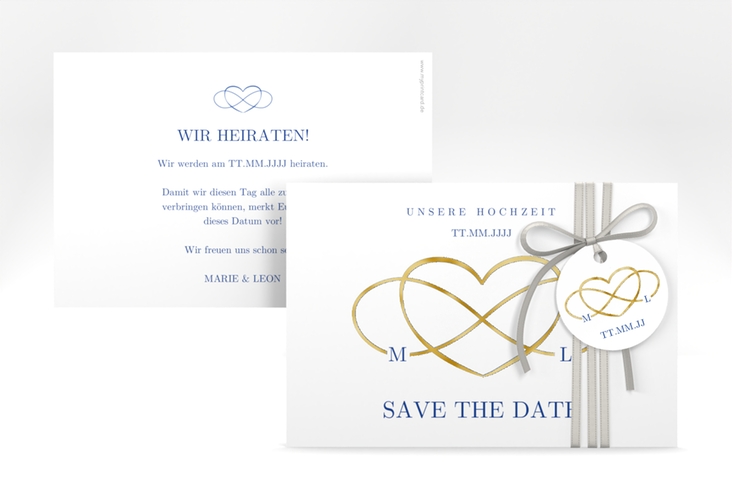 Save the Date-Karte Infinity A6 Karte quer gold