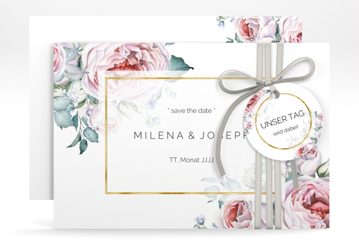 Save the Date-Karte Embrace A6 Karte quer gold