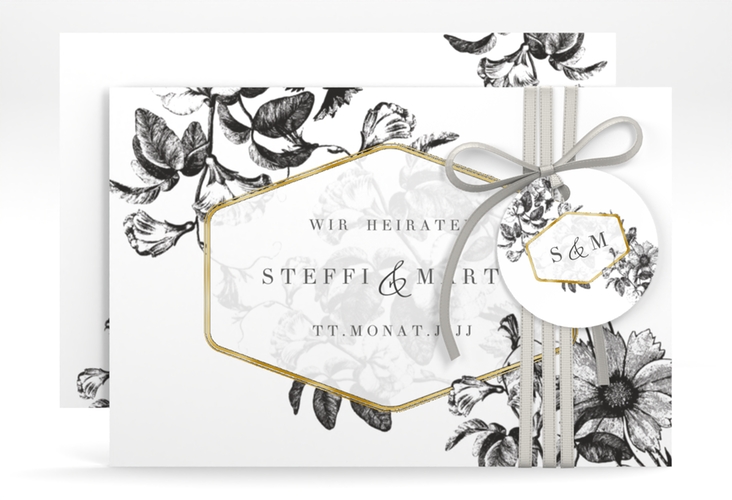 Save the Date-Karte Magnificent A6 Karte quer gold